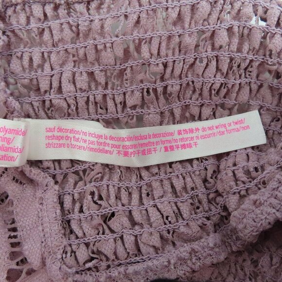 PINK Victorias Secret Medium Purple Lace Bralette Bra Strappy Wireless Lined - Picture 12 of 14